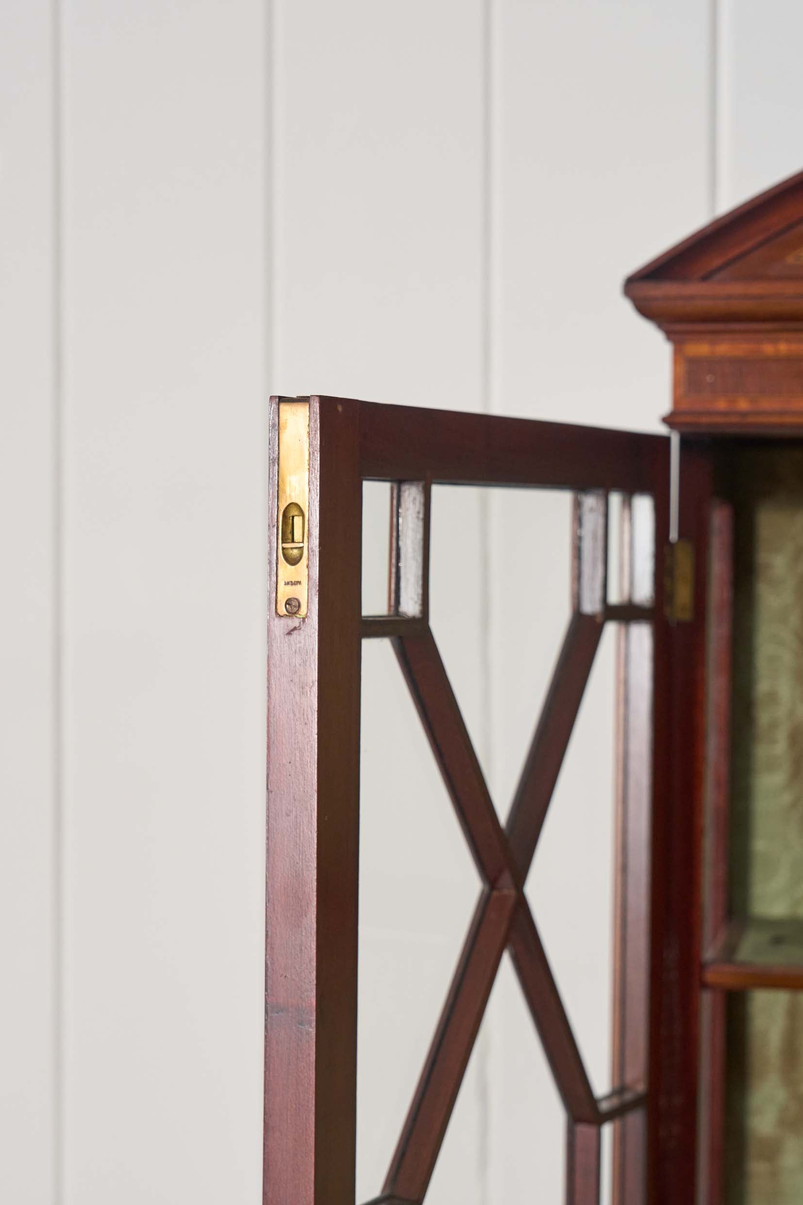 Edwardian Mahogany Inlaid Cabinet on Tapered Legs + Spade Feet (c. 1910)
