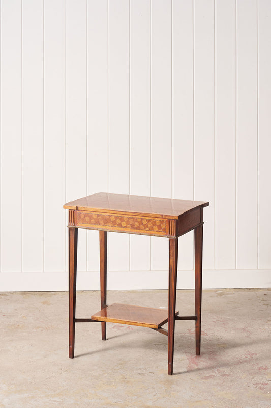 19th Century French Parquetry Lamp Table