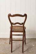 Load image into Gallery viewer, Petite Antique Walnut Chair with Hand Tied Cane Seat
