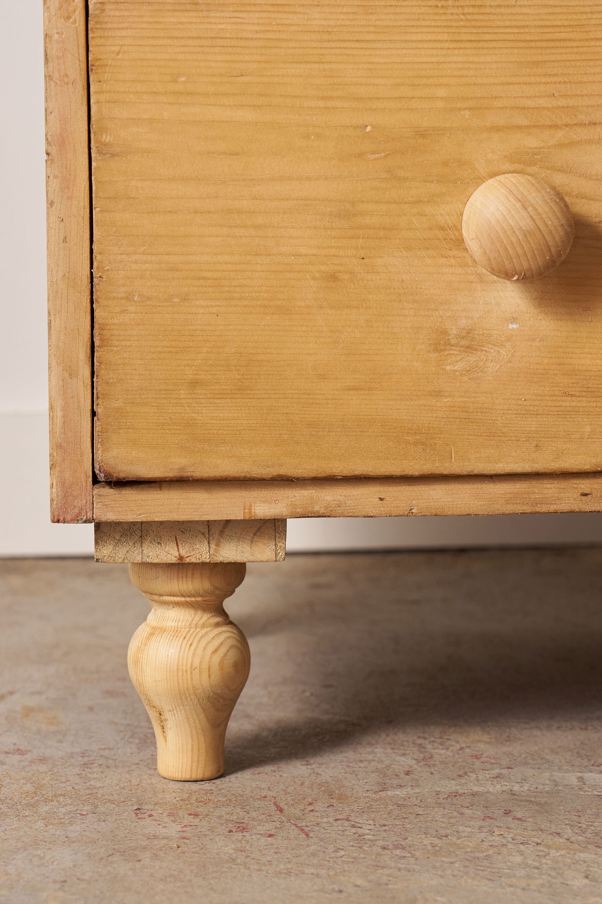 English Stripped Pine Four Drawer Chest