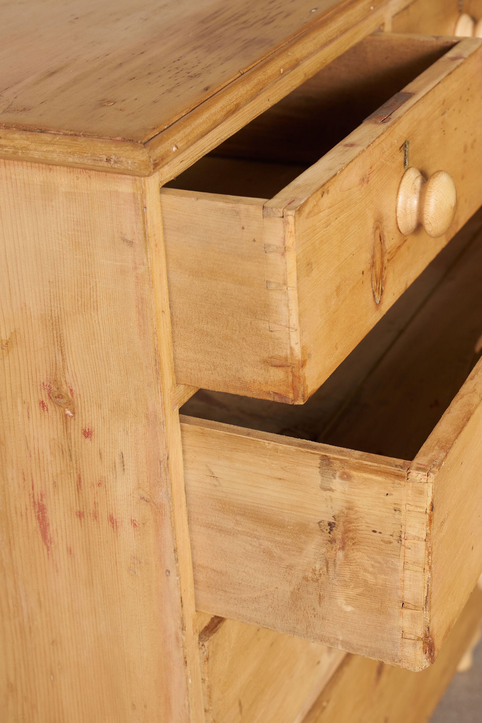 English Stripped Pine Four Drawer Chest