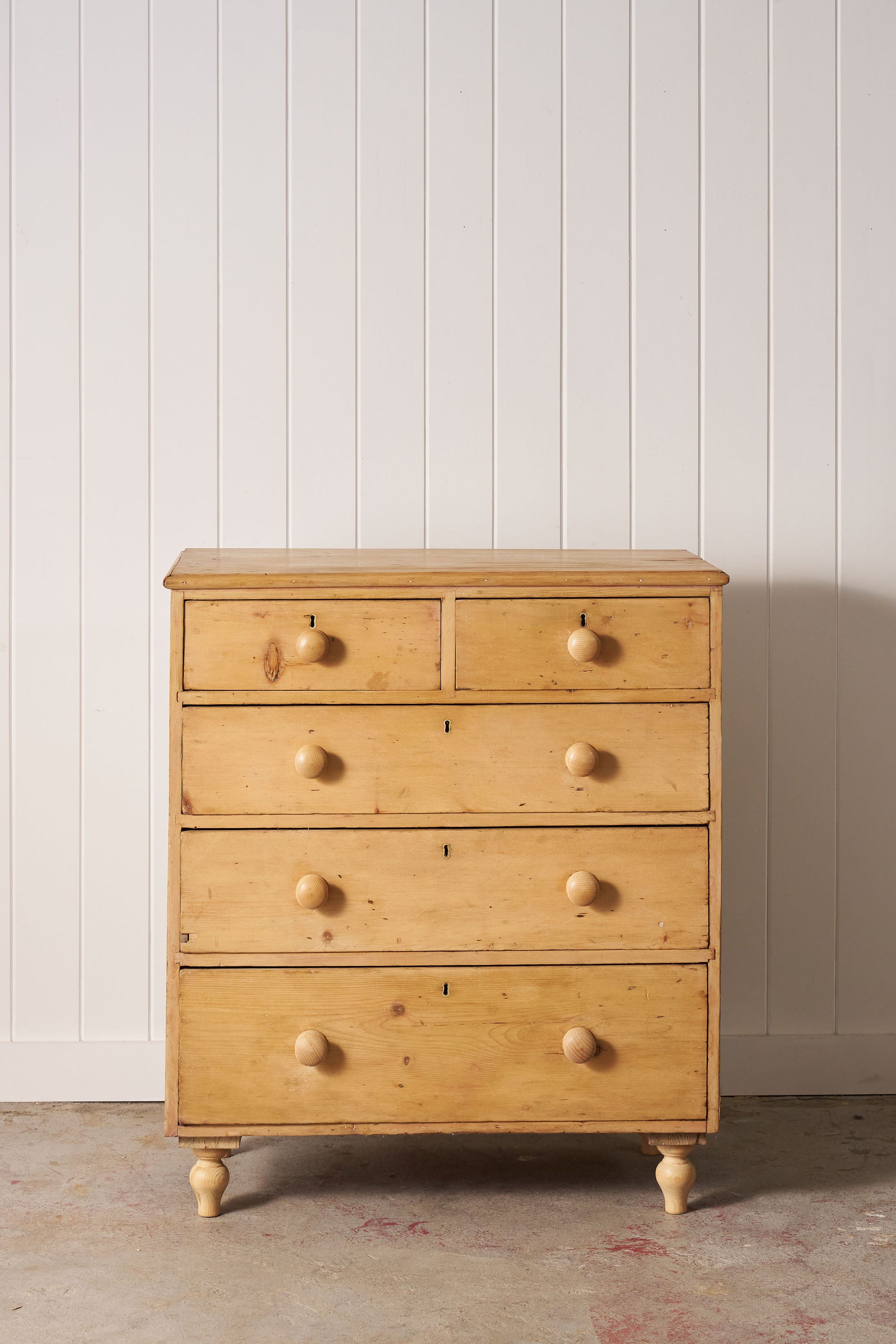 English Stripped Pine Four Drawer Chest