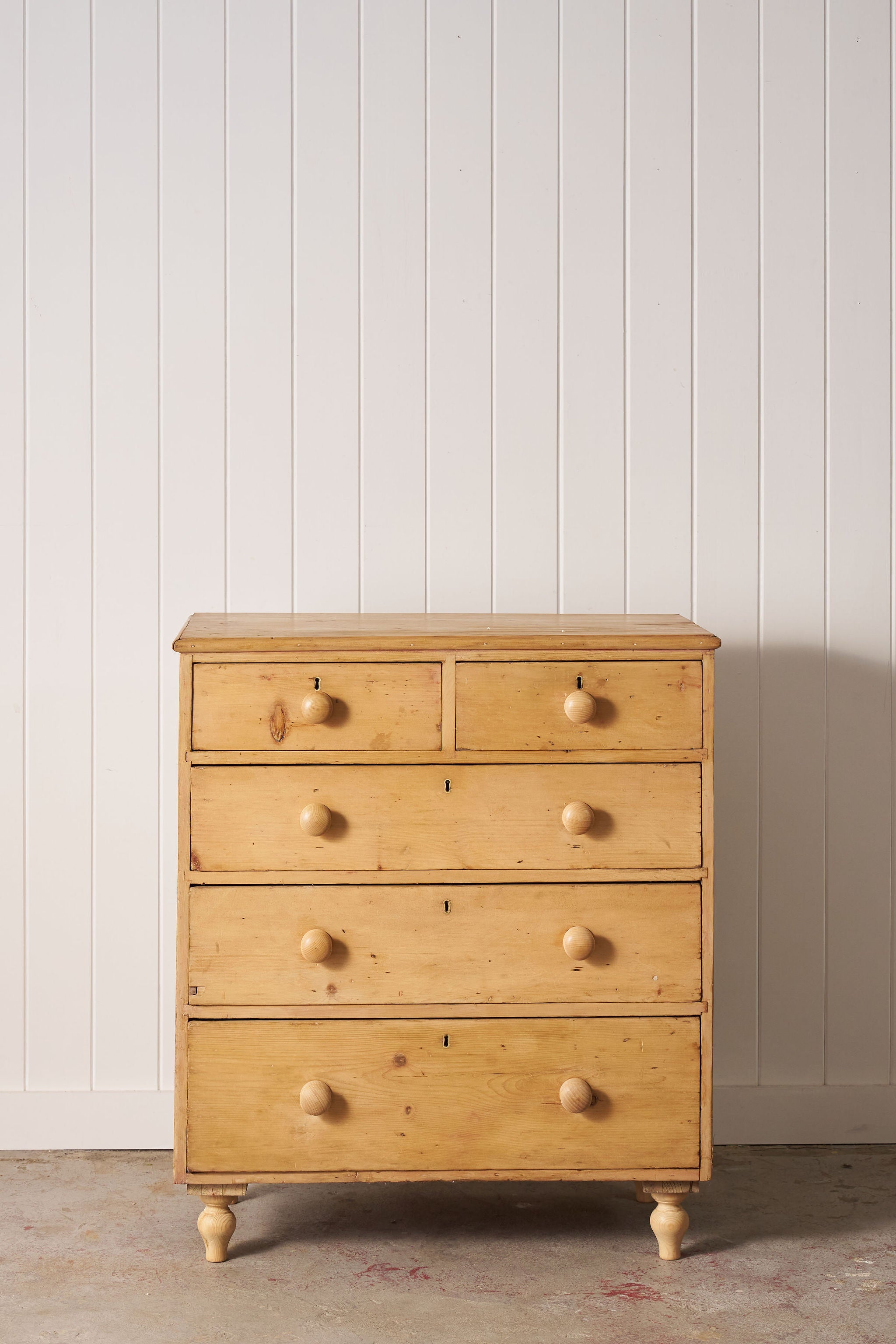 English Stripped Pine Four Drawer Chest