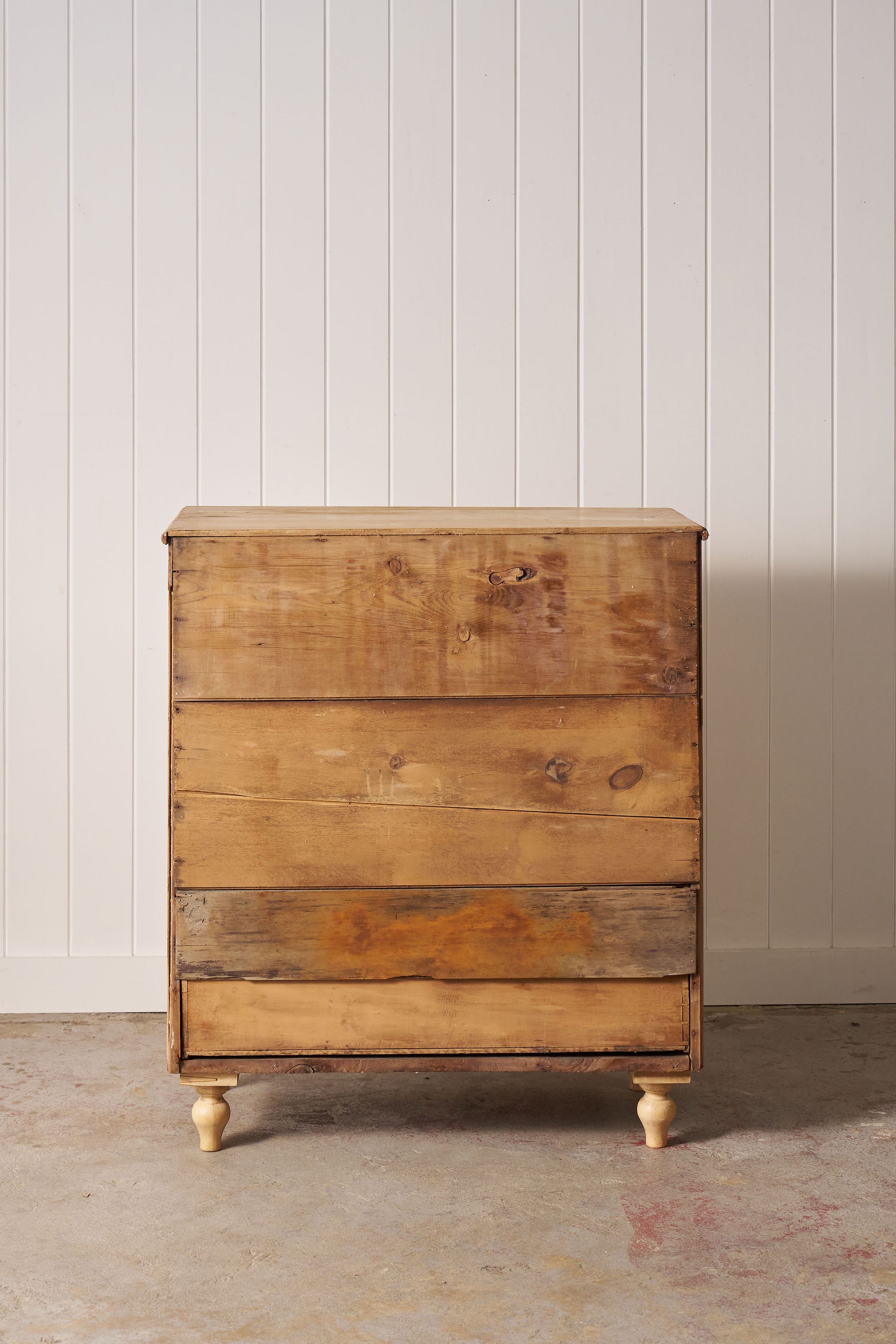 English Stripped Pine Four Drawer Chest