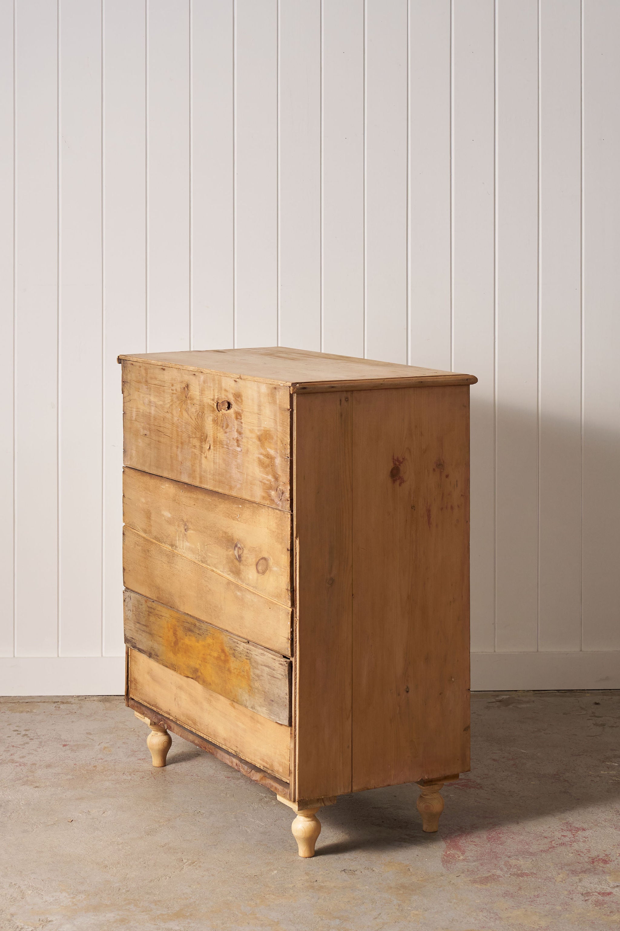 English Stripped Pine Four Drawer Chest
