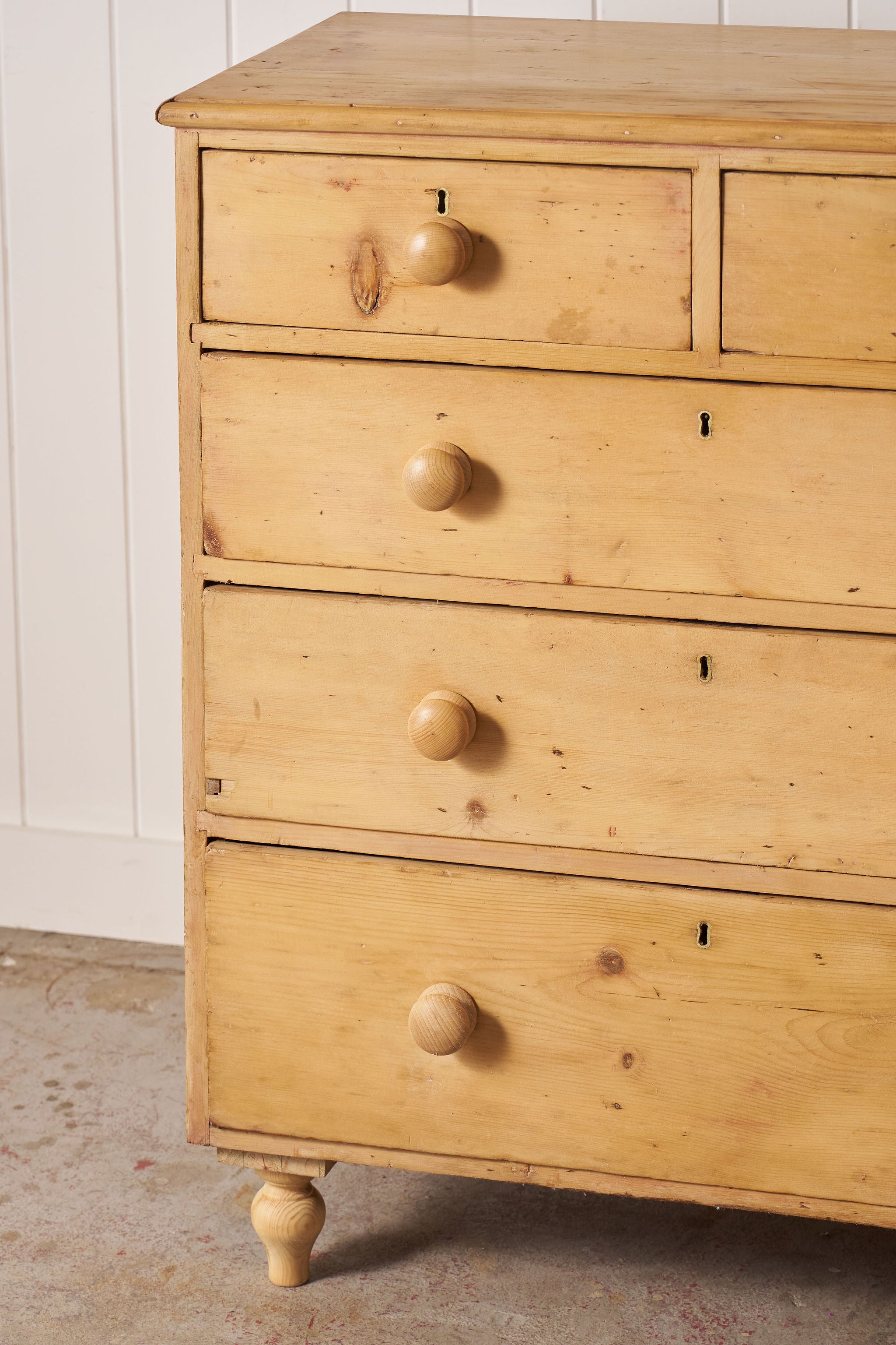 English Stripped Pine Four Drawer Chest