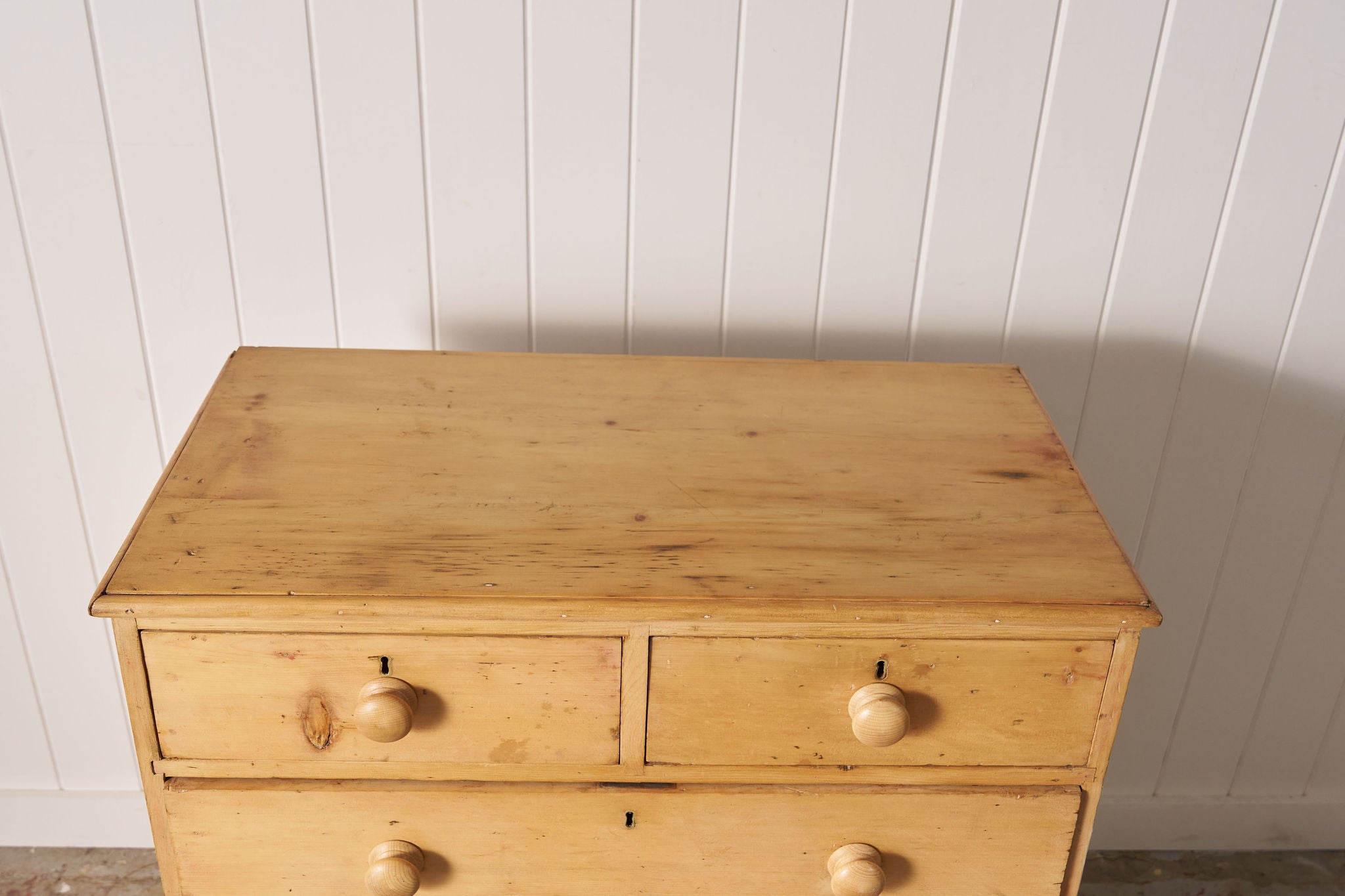 English Stripped Pine Four Drawer Chest