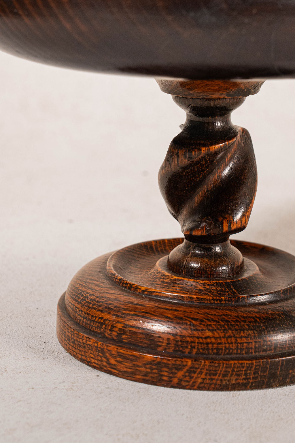 Antique English Oak Barley Twist Compote (c. 1900)