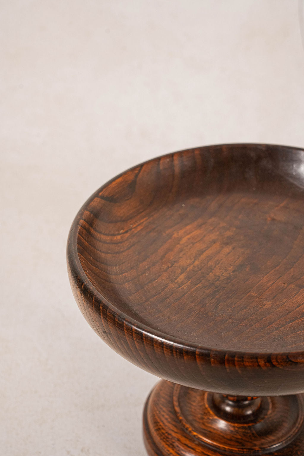Antique English Oak Barley Twist Compote (c. 1900)