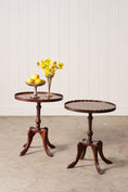 Load image into Gallery viewer, PAIR English Mahogany Side Tables with Scalloped Lip (c. 1930)
