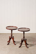 Load image into Gallery viewer, PAIR English Mahogany Side Tables with Scalloped Lip (c. 1930)
