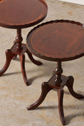 Load image into Gallery viewer, PAIR English Mahogany Side Tables with Scalloped Lip (c. 1930)
