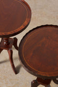 Load image into Gallery viewer, PAIR English Mahogany Side Tables with Scalloped Lip (c. 1930)
