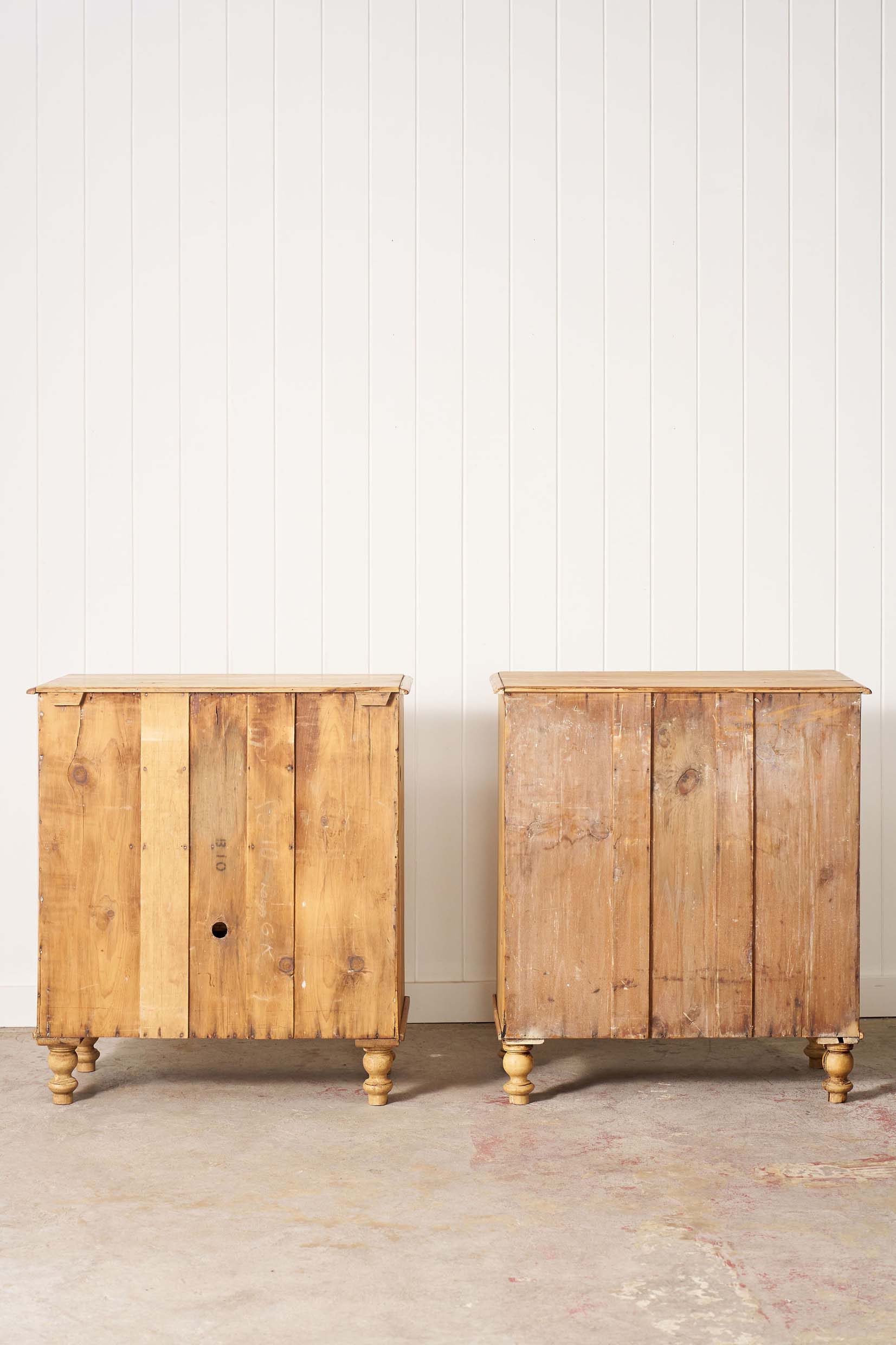 Matched PAIR 19th Century English Pine Chest of Drawers (c. 1880)
