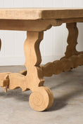 Load image into Gallery viewer, Spanish Splayed Leg Bleached Oak Dining Table (c. 1900)
