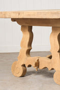 Load image into Gallery viewer, Spanish Splayed Leg Bleached Oak Dining Table (c. 1900)
