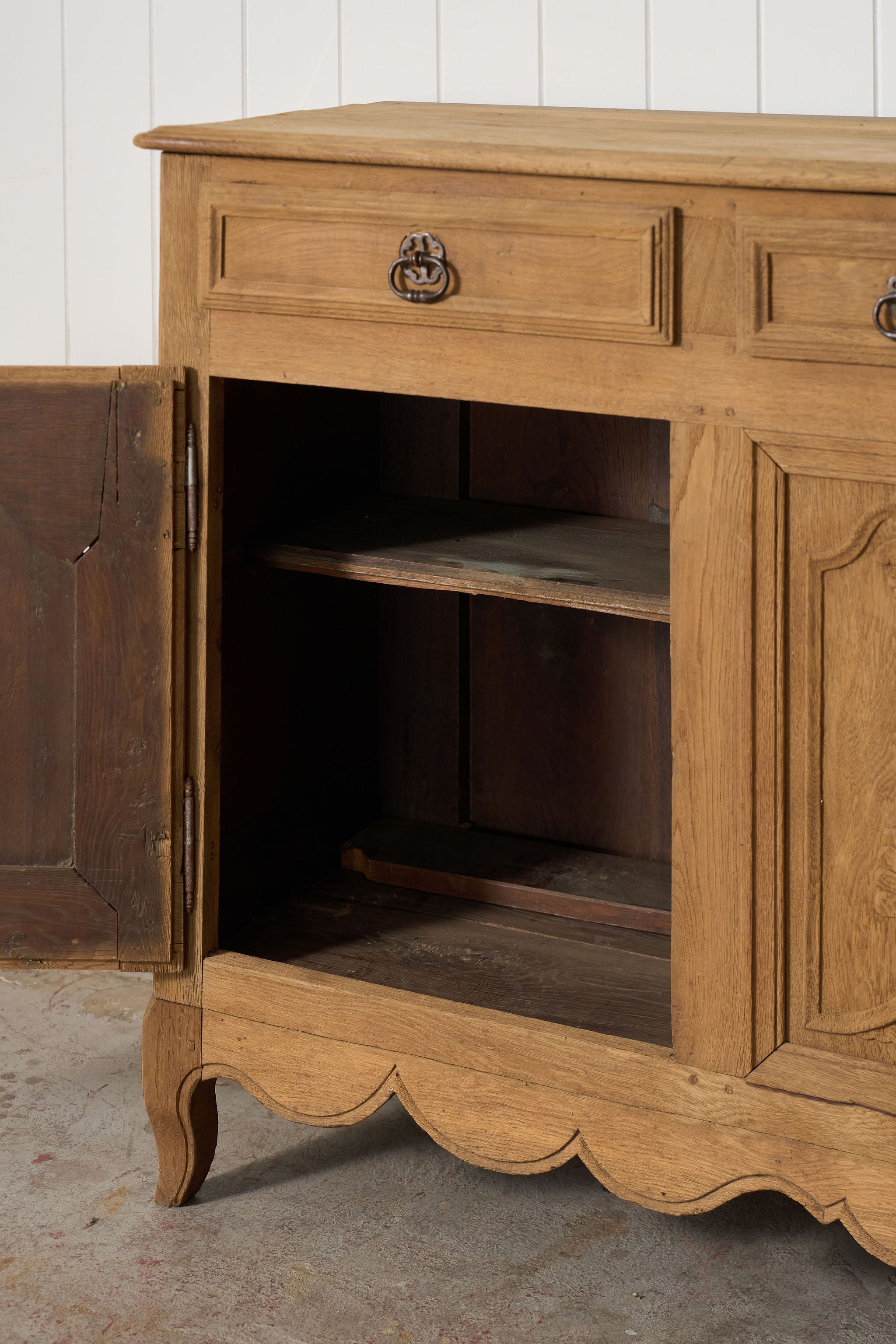 18th Century French Bleached Oak Sideboard Buffet (c. 1780)