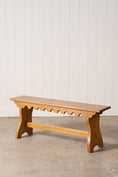 Load image into Gallery viewer, Oak Joint Bench with Scalloped Apron (c. 1920)
