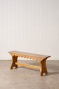Load image into Gallery viewer, Oak Joint Bench with Scalloped Apron (c. 1920)
