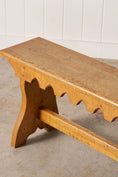 Load image into Gallery viewer, Oak Joint Bench with Scalloped Apron (c. 1920)
