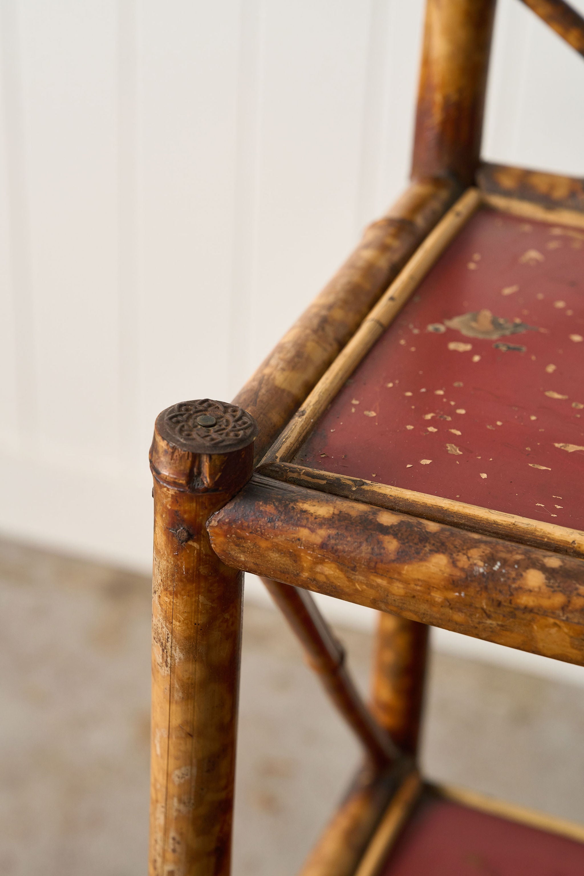 19th Century Tortoise Bamboo Three Tier Étagère with Original Lacquer (c.1880)