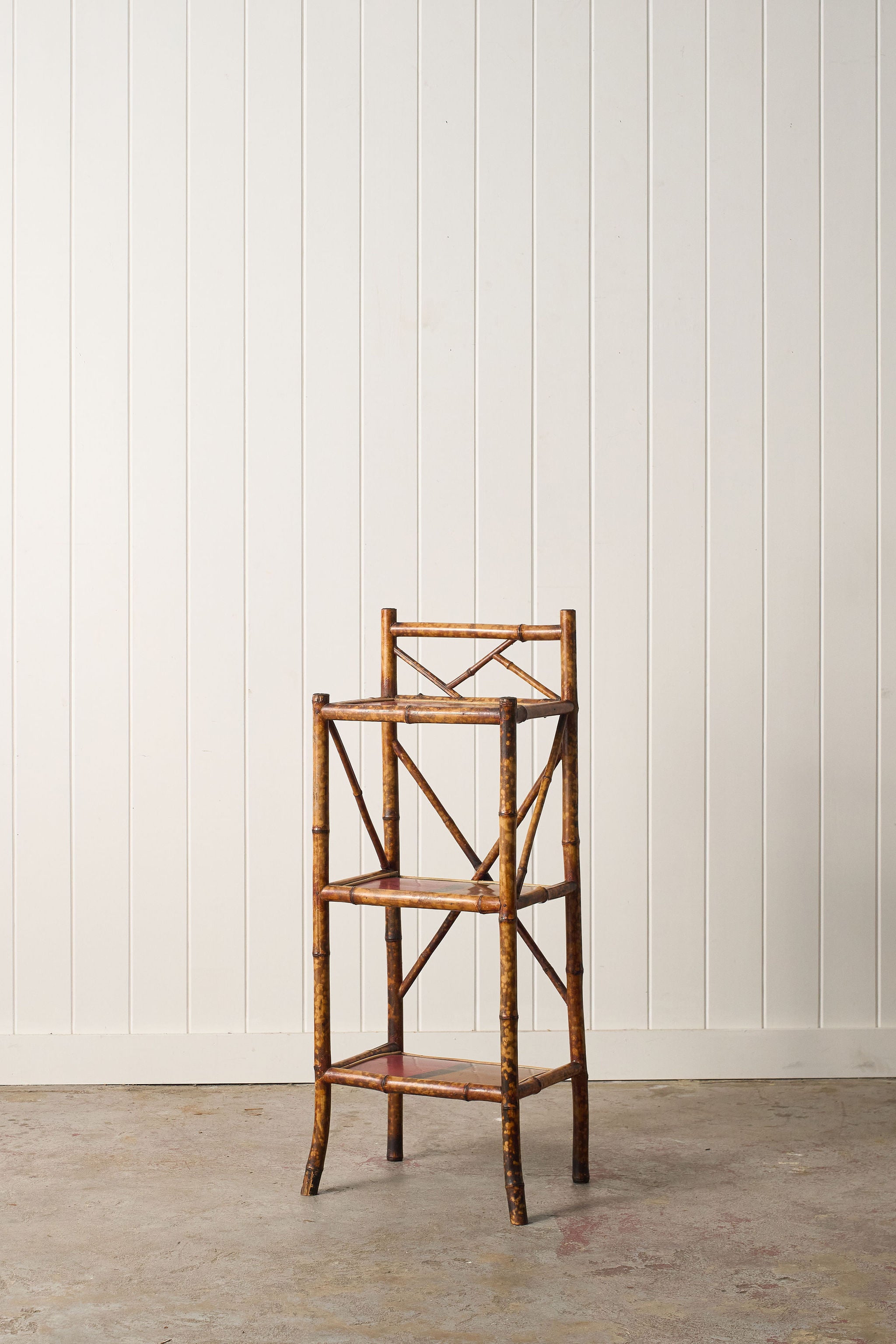 19th Century Tortoise Bamboo Three Tier Étagère with Original Lacquer (c.1880)