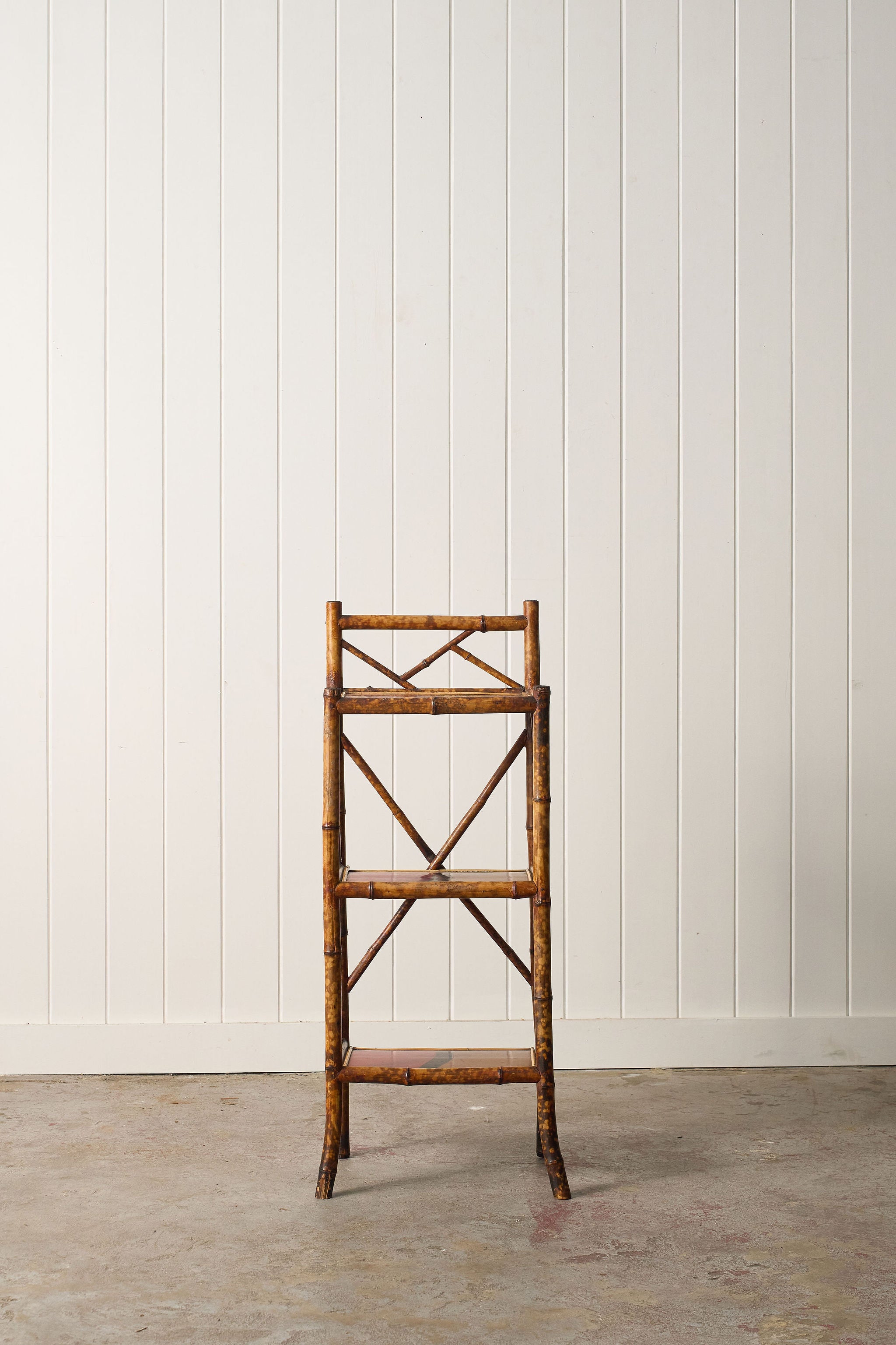 19th Century Tortoise Bamboo Three Tier Étagère with Original Lacquer (c.1880)