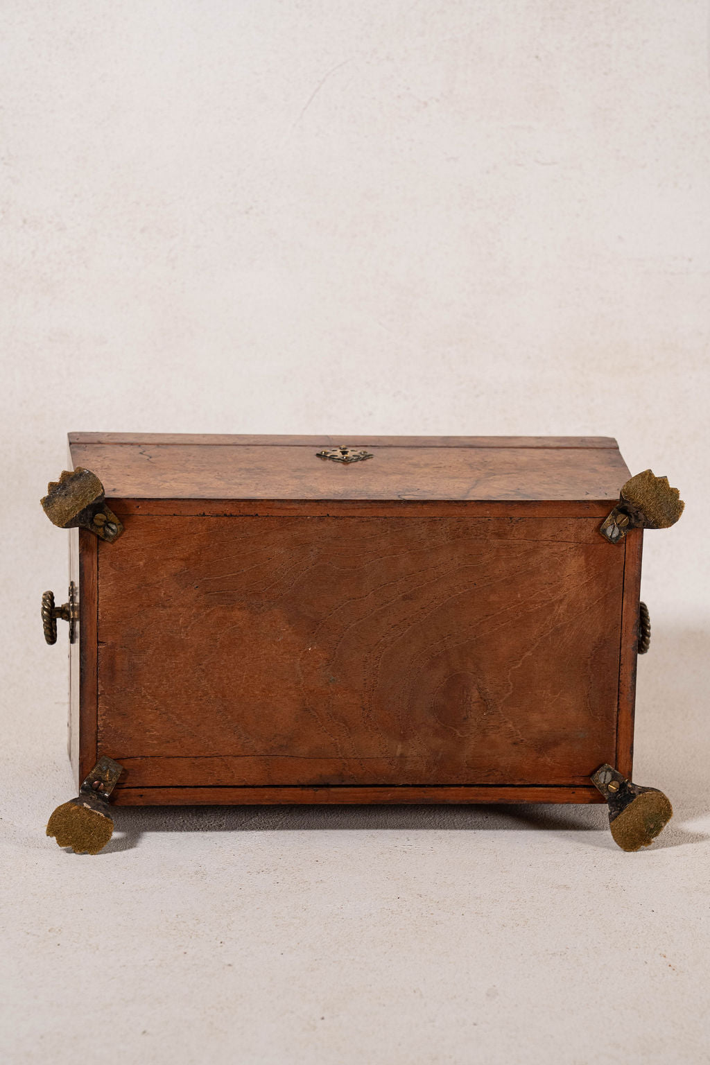 Antique Burl Walnut Tea Caddy with Claw Feet
