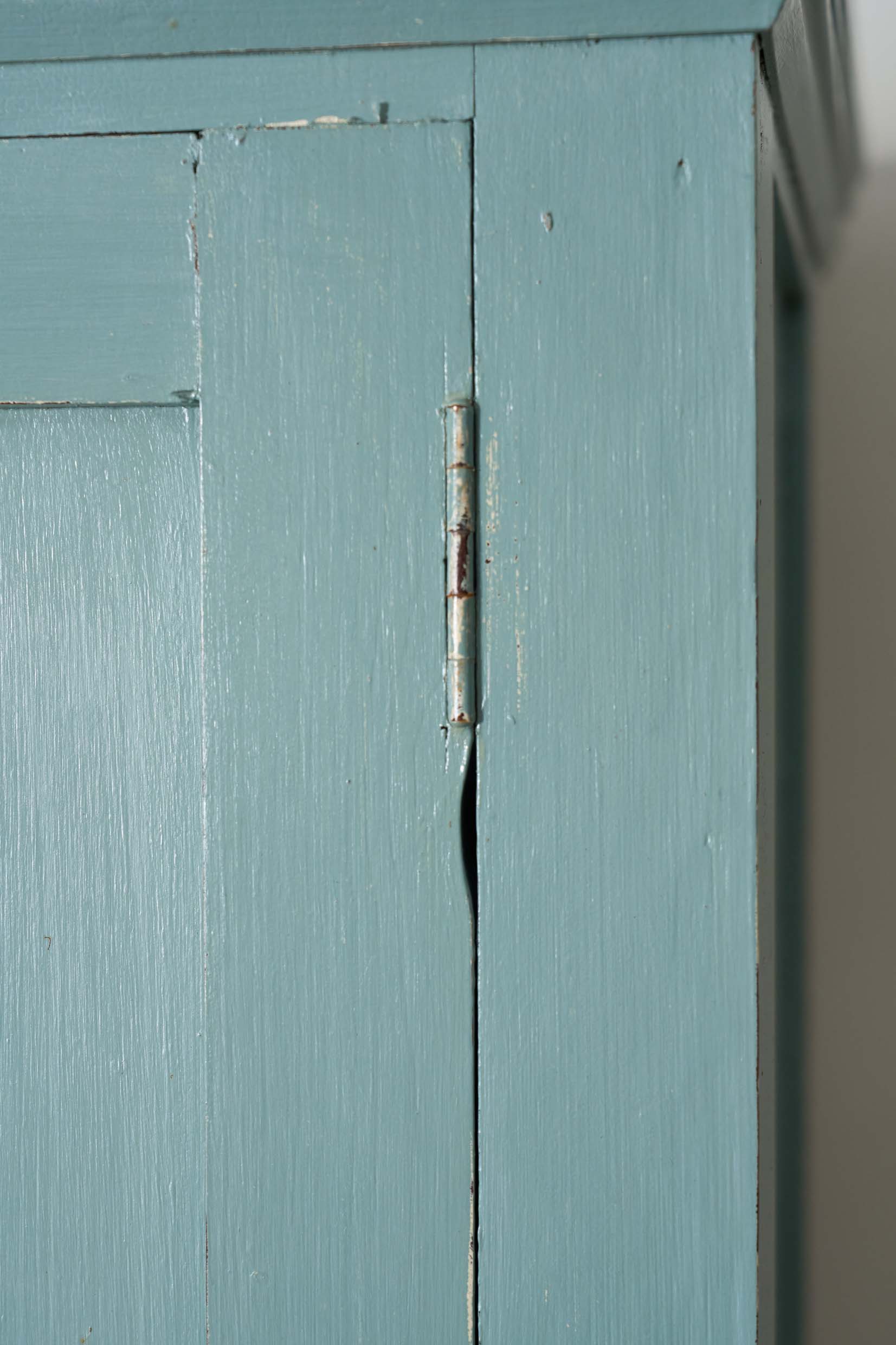 Blue Painted English Pine Single Door Cabinet Cupboard