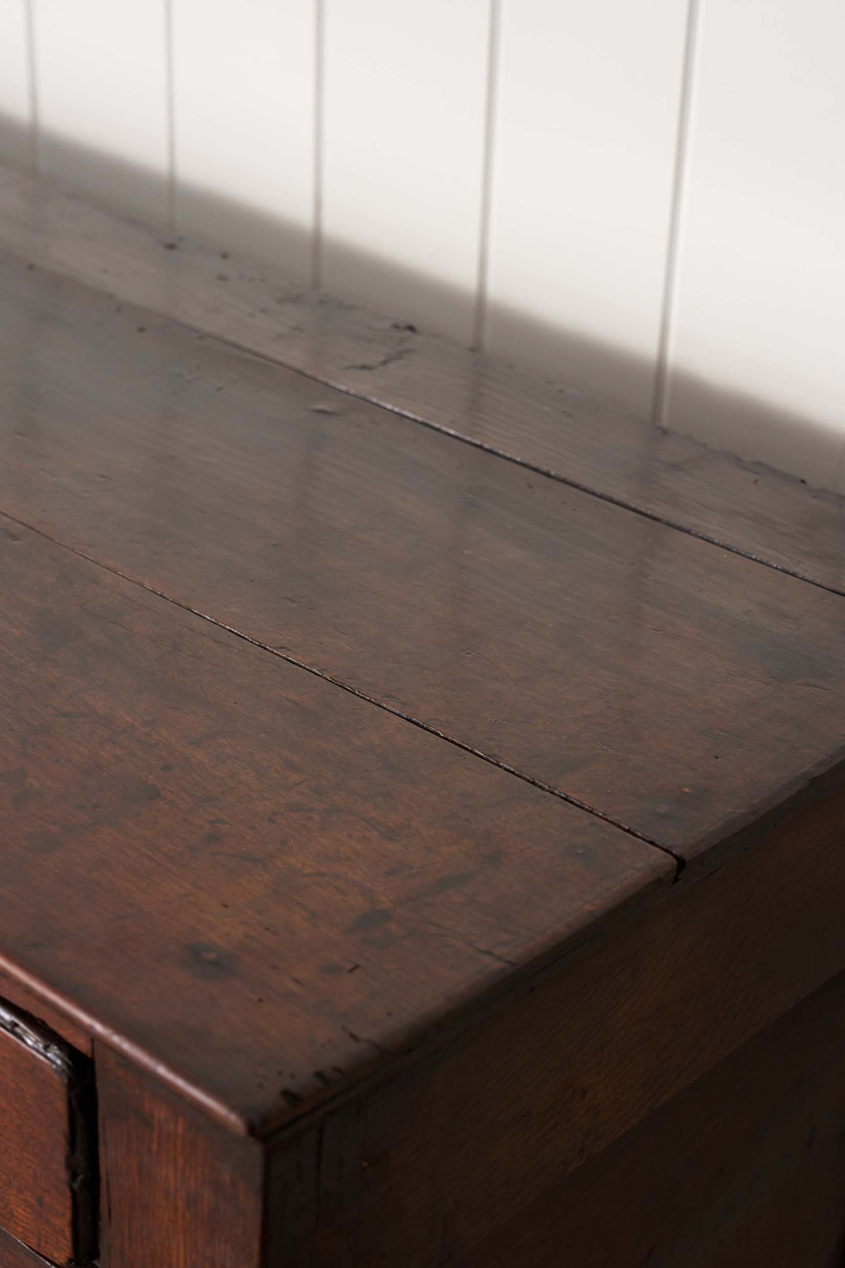 18th Century Oak Dresser Base with Raised Panel Cupboard Doors (c. 1740)