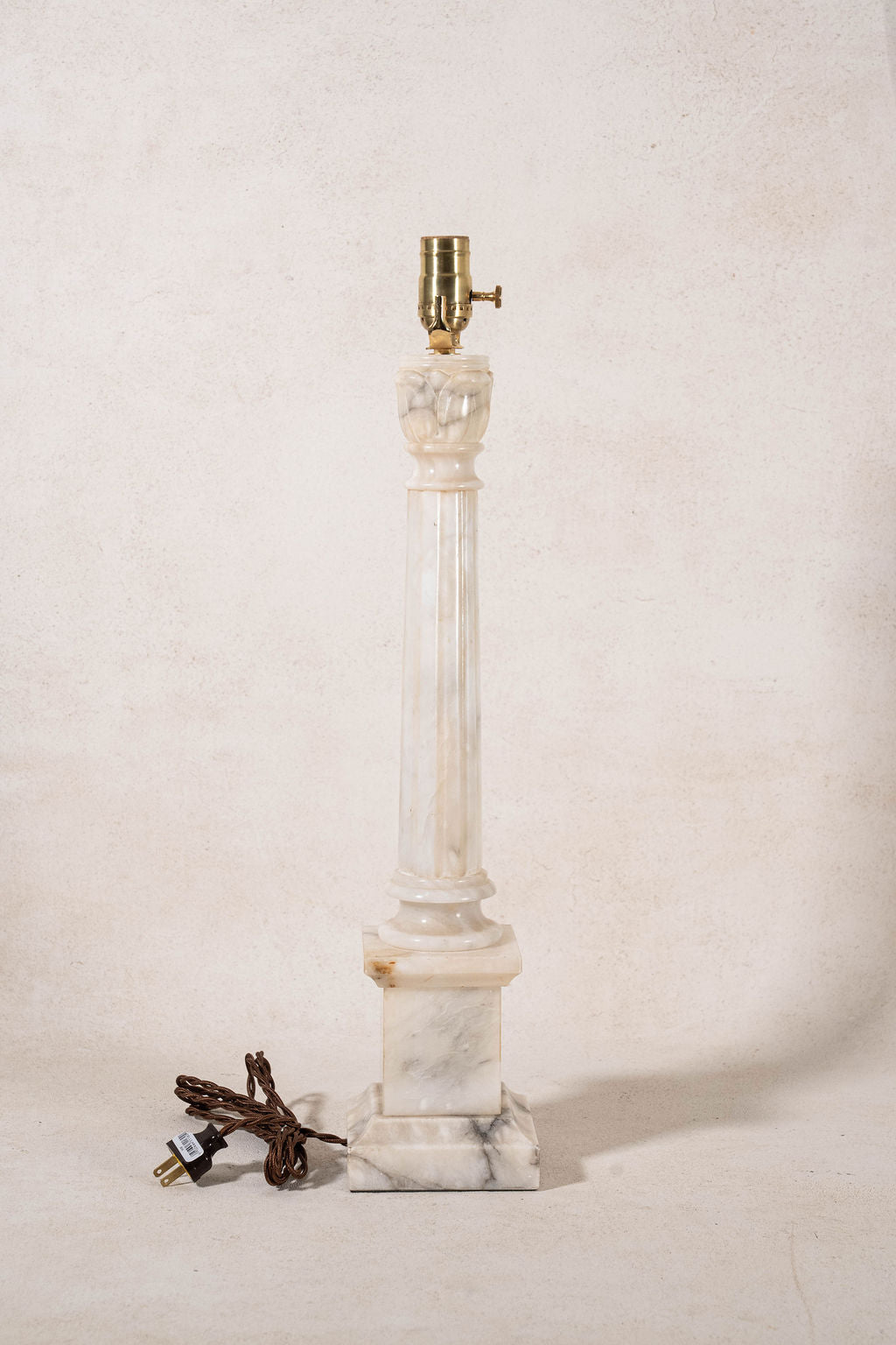 Vintage Alabaster Column Table Lamp