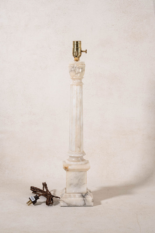 Vintage Alabaster Column Table Lamp