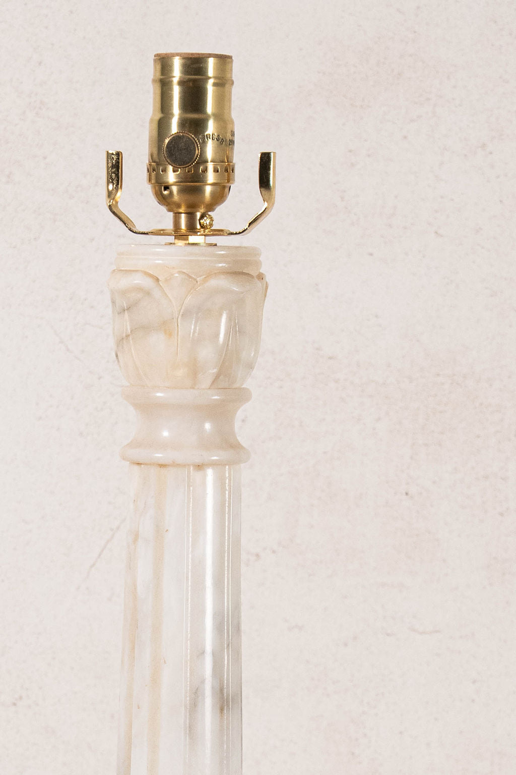 Vintage Alabaster Column Table Lamp