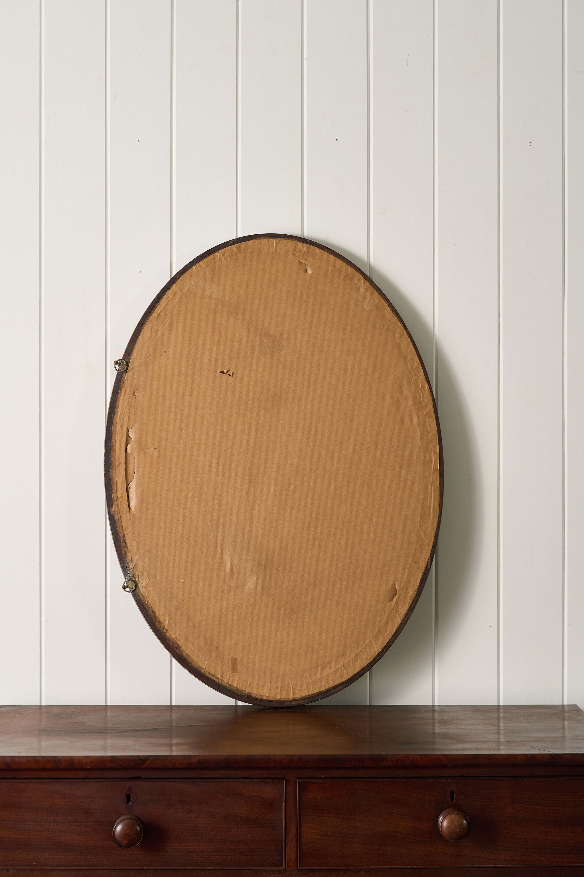 Edwardian Oval Mirror with Interior Scallop + Original Glass