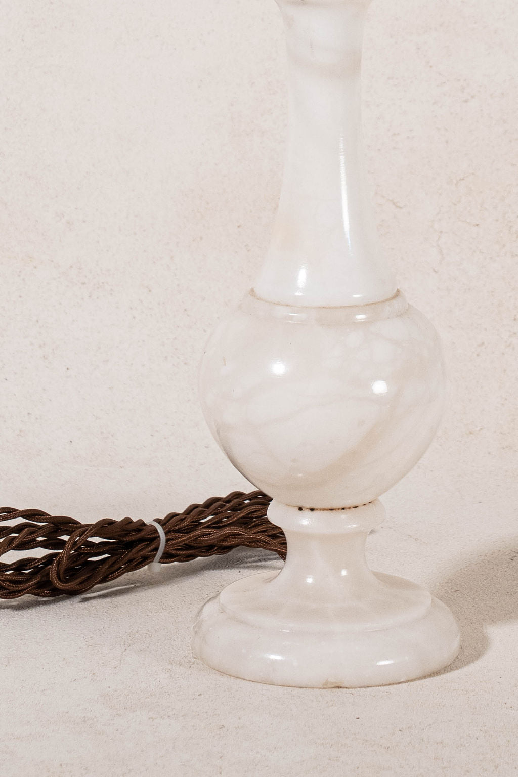 Vintage Alabaster Lamp with Bulbous Base