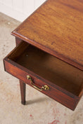 Load image into Gallery viewer, 18th Century Georgian Mahogany Two Drawer Desk With Square Tapered Legs and Spade Feet (c. 1790)
