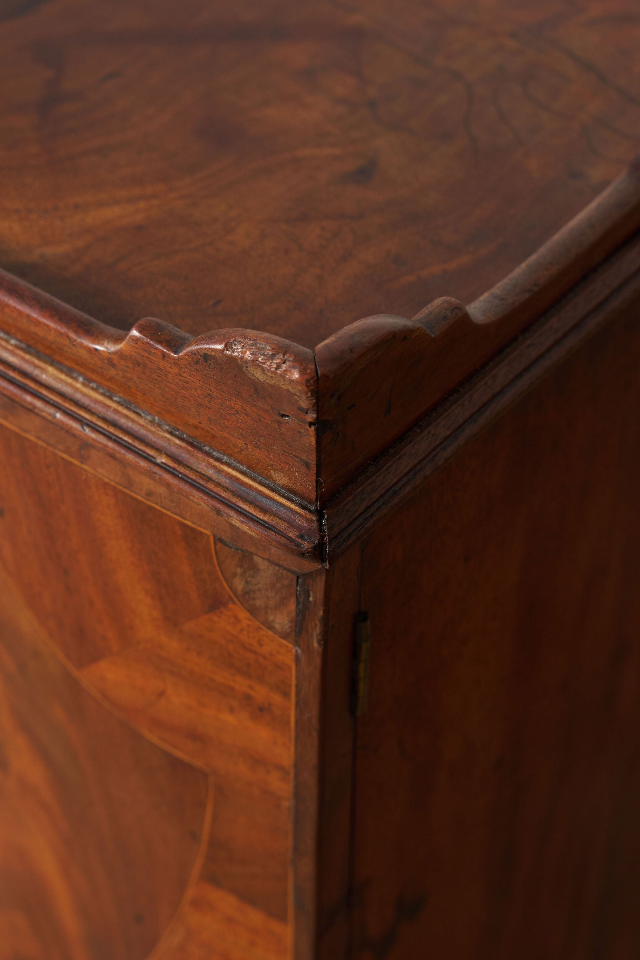 Georgian Inlay Mahogany Night Cabinet with Tray Top (c. 1850)