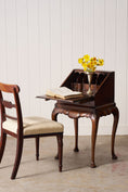 Load image into Gallery viewer, Petite English Walnut Bureau on Queen Anne Style Legs with Carved Shells (c. 1930)
