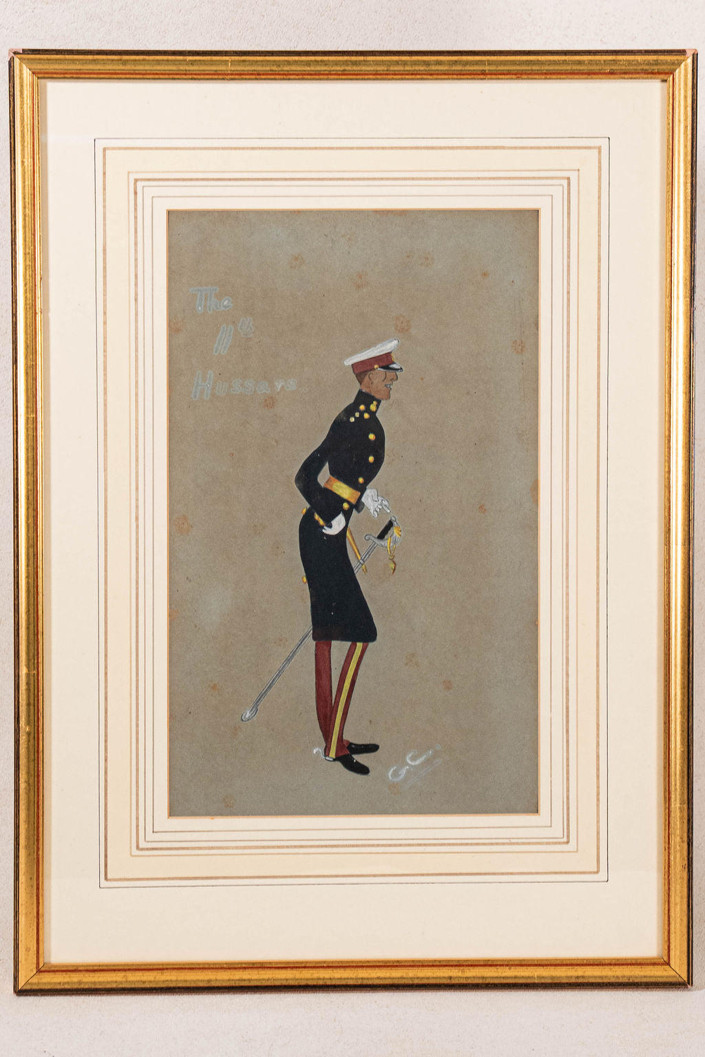 Amusing Military Original Watercolor | Signed (c. 1923)