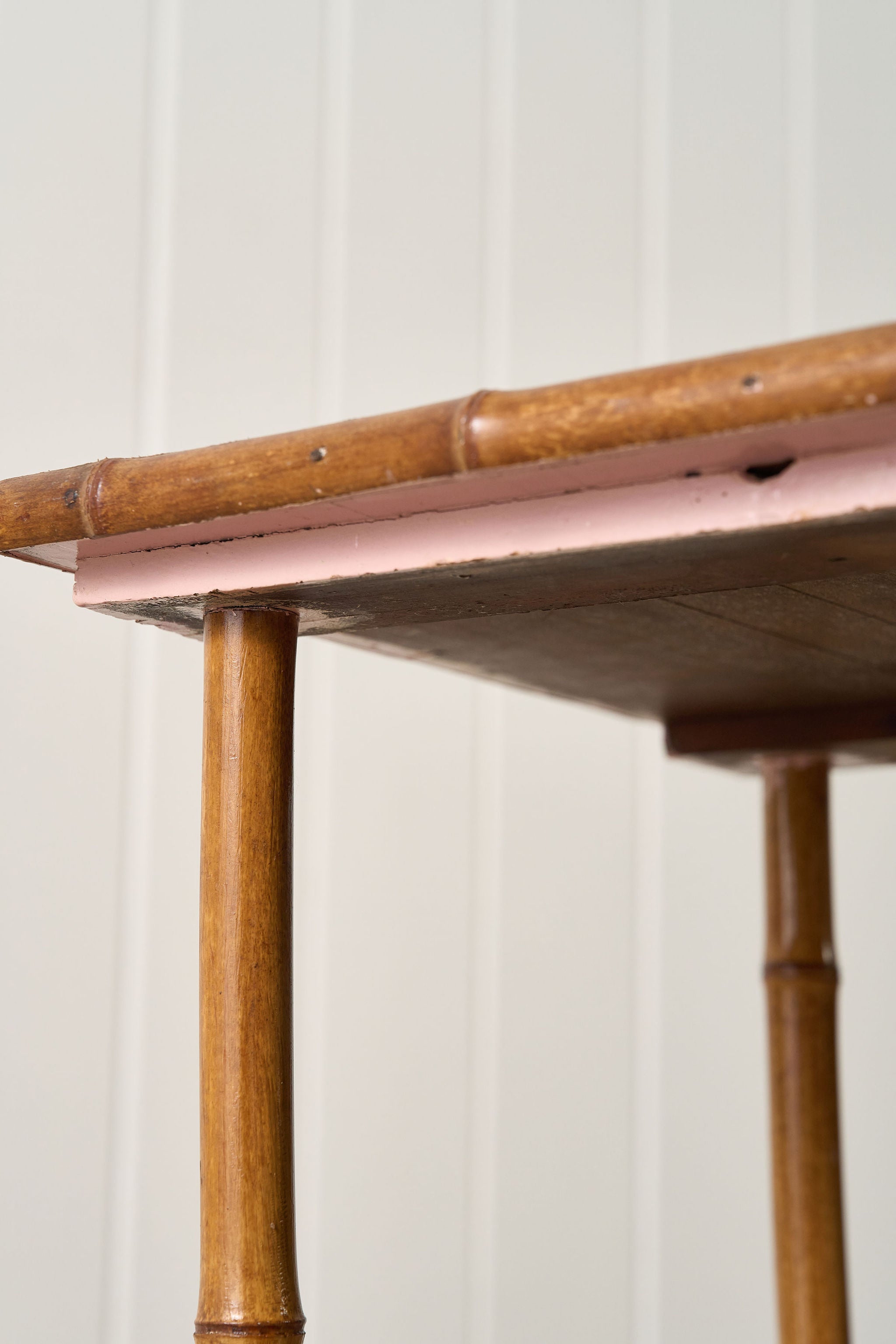 Antique Bamboo Two Tier Side Table