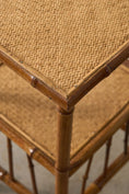 Load image into Gallery viewer, Antique Bamboo Two Tier Side Table
