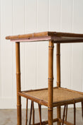 Load image into Gallery viewer, Antique Bamboo Two Tier Side Table
