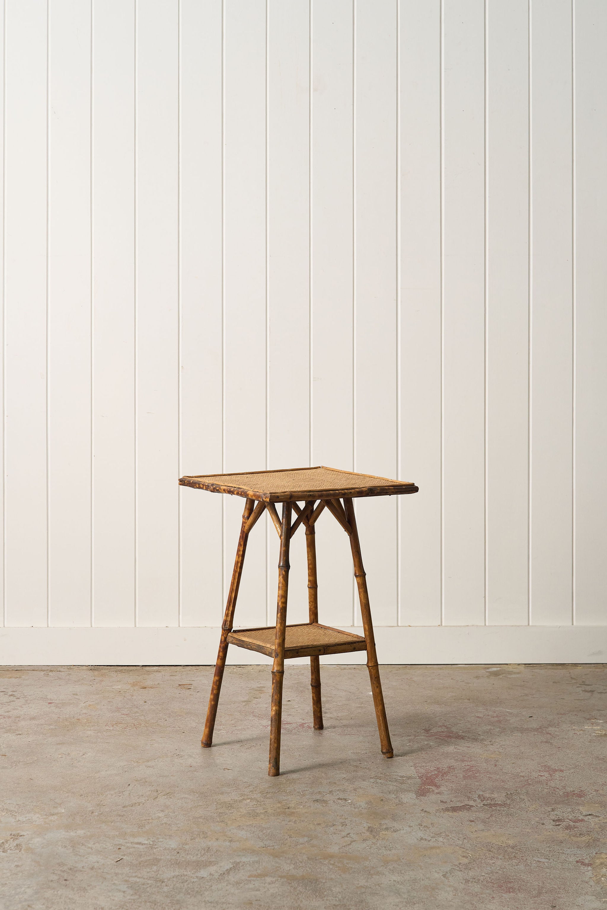 19th Century Tortoise Bamboo Two Tier Single Side Table