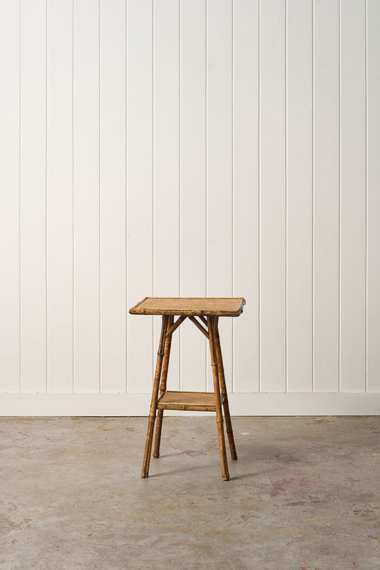 19th Century Tortoise Bamboo Two Tier Single Side Table