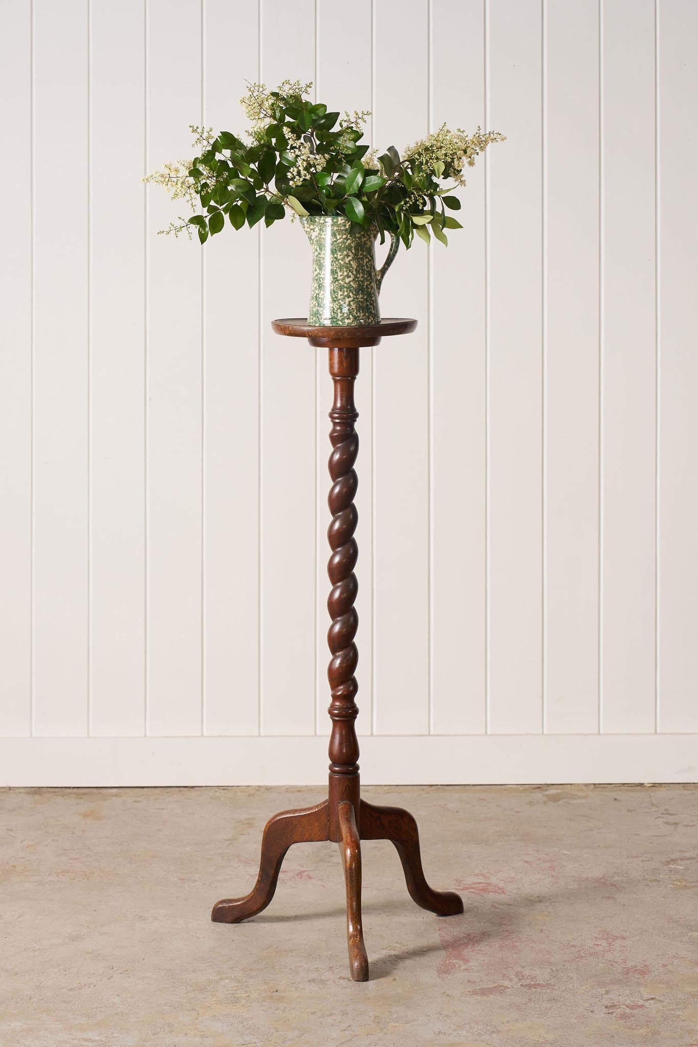 Antique English Barley Twist Plant Stand