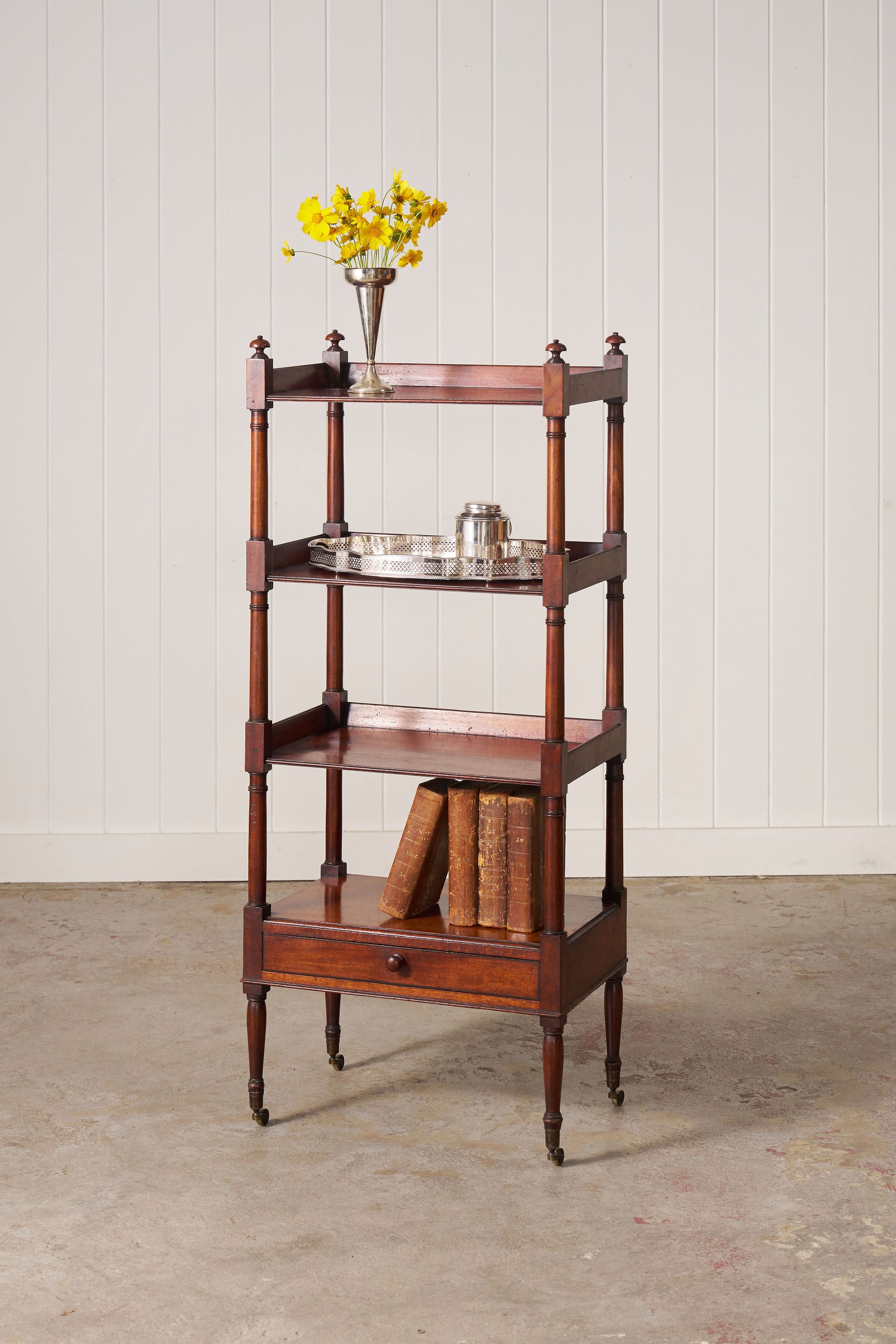 19th Century Walnut Whatnot on Casters