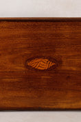 Load image into Gallery viewer, Edwardian Mahogany Shell Inlay Rounded Rectangle Tray Large
