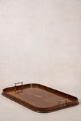 Load image into Gallery viewer, Edwardian Mahogany Shell Inlay Rounded Rectangle Tray Large
