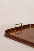 Load image into Gallery viewer, Edwardian Mahogany Shell Inlay Rounded Rectangle Tray Large
