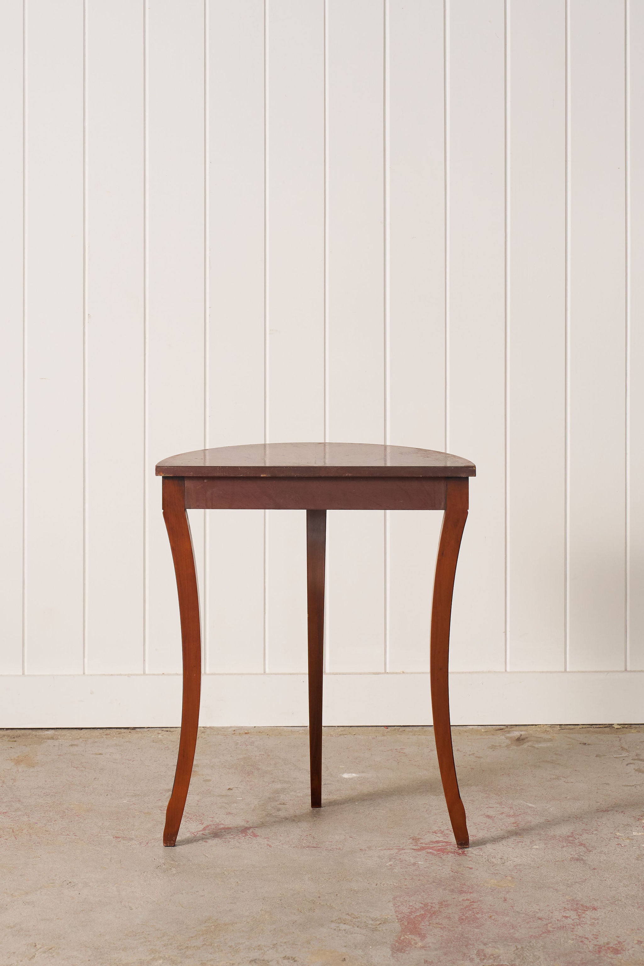 Edwardian Petite Elm & Yewwood Demilune (c. 1910)